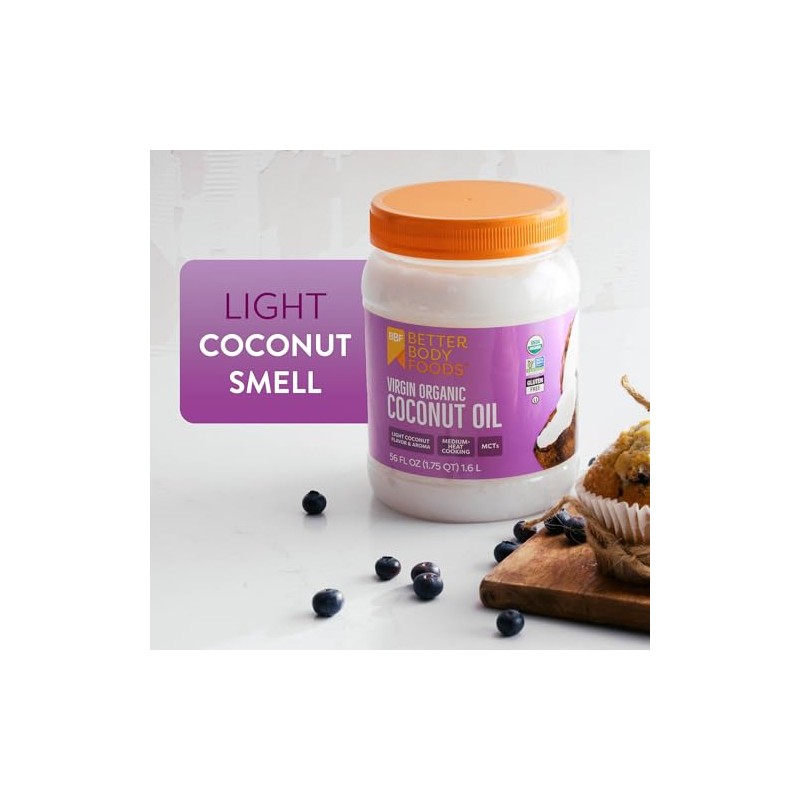 Aceite de coco orgánico extra virgen de BetterBody Foods