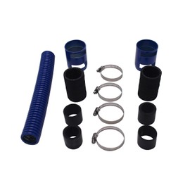 12" Universal Stainless Steel Radiator Hose Kit Blue Compatible with Chevy/Ford