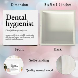 Dental Office Decor Dentist Gifts for Men Women Dental Hygienist Definition Wood Sign Office Home Decorations for Desk Table Shelf 5 X 5 Inches