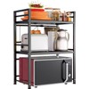 DOLALIKE Expandable Microwave Rack, Countertop Kitchen Utensils Tableware Storage, Carbon