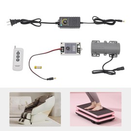 FIPINIXK 12V DC Motor, Mini Vibration Motor with Power Adapter and Remote Control Vibrating Motor for Massage Beds Vibrating Screens Dynamic Chairs Double Eccentric Wheel Vibration 3800RPM