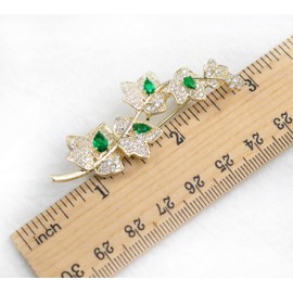 Gyn&Joy Cubic Zirconia Wedding Floral Leaf Brooch, Copper, cubic zirconia