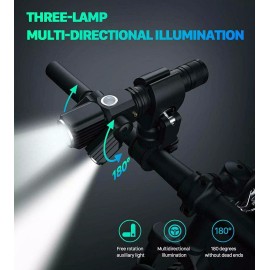 Unbranded Ultra Bright USB Rechargeable Bike Headlight & Tail Light Set Waterproof