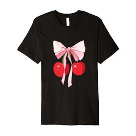 Coquette Bows with cherries Cute Coquette girl clothes Premium T-Shirt