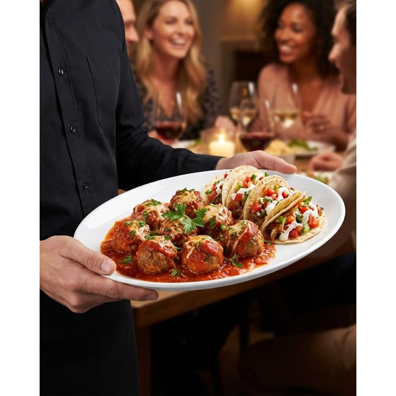 Melamine Plates,6 Pack Unbreakable White Dinner Plate for Steak, Buffet