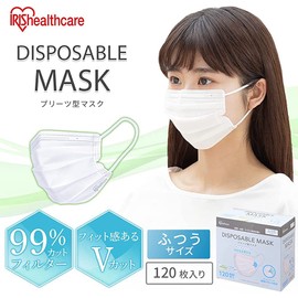 Iris Ohyama Disposable Mask, Non-Woven Fabric, Regular, 120 Pieces