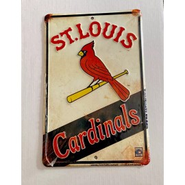 Hangtime St.Luis Cardinals Aluminum Metal Embossed Parking Room Sign 12”H X 8”W New Cond.