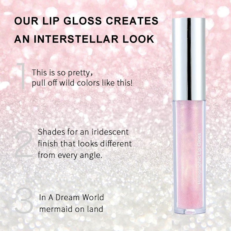 Nude Diamond Metallic Glitter Gloss, Sparkle Shiny Plumper Liquid Lipstick