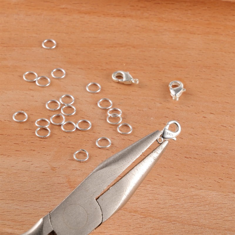 ALEXCRAFT 23 Pcs Lobster Clasps with Jump Rings Set S925