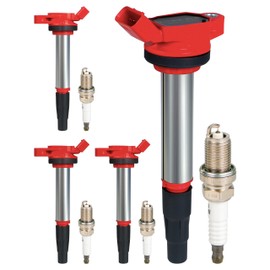 ATBIZZLE Ignition Coil Packs UF596 and Iridium Spark Plugs 93501 Fits for Toyota Corolla Matrix Prius V PLug-In Lexus CT200h Scion xD 1.8L L4 2008 2009 2010 2011 2012 2013 2014 2015, Sets of 4,Red
