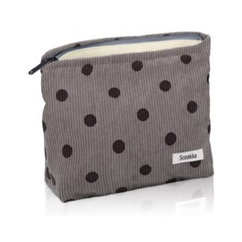 Giantree Cosmetic Bags for Women, Corduroy Makeup Handbags Makeup Organizer Storage Bag for Women Girls Travel Toiletry Handbag Great Gifts for Women, Grey, Fashion