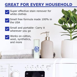 Solid Bleach in a Stick - Concentrated and Natural Stain Remover Solution for White Clothing - Pocket Bleaching Tube for Dirty Spots | Household and Travel Cleaner Essentials | By Cadie 2 Pack