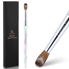 Pincel para Uñas de Acrílico 100% Puro Kolinsky Pinceles Ovalados Redondos para Uñas Acrílicas Pincel Acrílico para Manicura Profesional #12