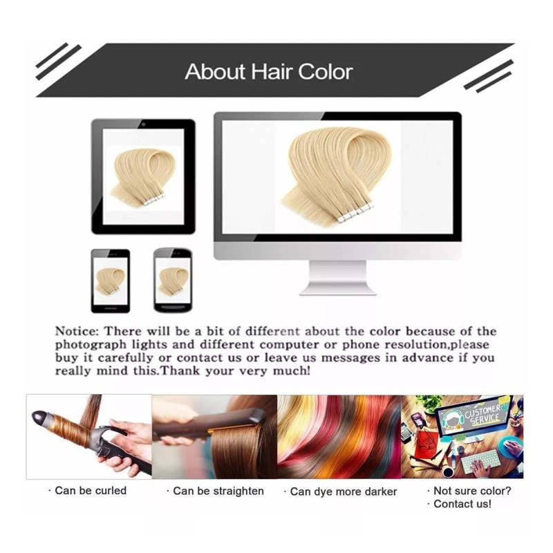 GEELOOK Extensiones Cabello Humano 60gr 14in Marrón Más Oscuro #2