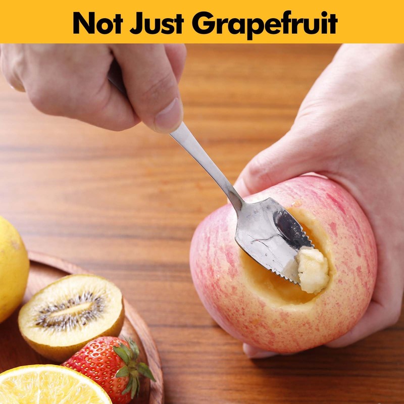 HyperSpoon 5 Pack Grapefruit Spoons & 1 Grapefruit Knife, Stainless