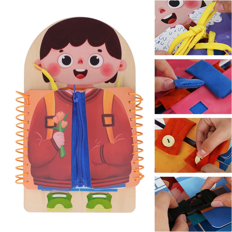 Learning to Dress Board Wooden Early Learning Basic Life Skills