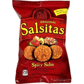 El Sabroso Salsitas Spicy Salsa Round Tortilla Chips, 1.5oz Bags (Pack of 16, Total of 24 Oz) bundled by SUPERDEALS with mystery gift in every order