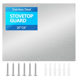 30”x 24” Thicken Heavy Range Hoods Stainless Steel Backsplash,Panel Splatter Guard for Stovetop,6 Pre Drilled Holes for Easy Installation,Keep the Walls Clean, Bright and Beautiful