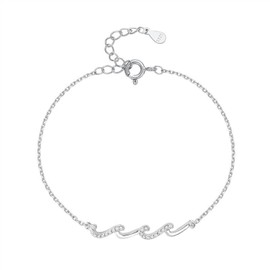 Birthday Gift for Best Friends Female,Wave Friendship Bracelet for Women,Bestie Gifts for Women,925 Sterling Silver Bracelet Gifts for Friends Birthday Gift Graduation Gift for Her Silver Color