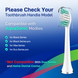 Toothbrush Heads Replacement Compatible with AquaSonic Vibe Series/Duo Series Pro/Black Series/Black Series Pro Electric Toothbrush, White, 10 Pack