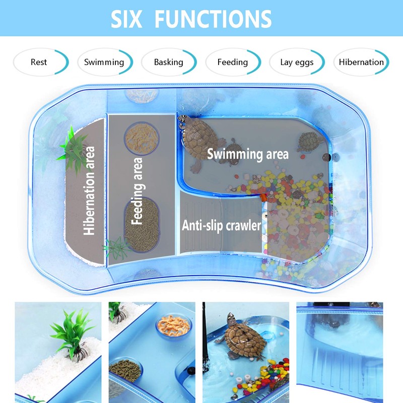 RYPET Turtle Tank Aquarium - Reptile Habitat, Turtle Habitat, Reptile