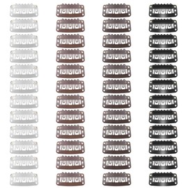 48 Pcs 32 mm 6-Teeth Wig Clips, U Shape Wig Clips for Hair Extension Wigs Snap Clip Comb Small Metal Snap Wigs Accessories for Women DIY Hairpiece Making (Black)