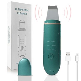 Limpiador Facial Ultrasónico,Sebami Exfoliación facial ultrasónica Skin Scrubber USB Recargable, Depurador facial de Poros para Eliminación de Espinillas y Rostro (Verde)
