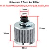 MOCNT 2 Stück Auto Luftfilter 12mm Auto Luftansaugfilter Universal Turbo