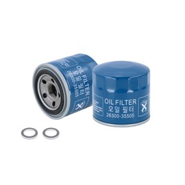 Kefly 26300-35505 Engine Oil Filters Fits for Hyundai Elantra Tucson Santa Fe Kia Sportage Forte Seltos, with Drain Plug Gasket (2 PCS)