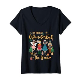 Womens It's The Most Wonderful Time Of The Year Nutcracker Ballet V-Neck T-Shirt
