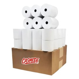 Caja 50 Rollos Papel Térmico Casmode 80x80 Mm Blanco | Alta Calidad 55g | para Impresora 80mm