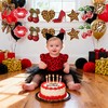 Cherry Cheetah Print Banner - 2 Pcs Red Leopard Print