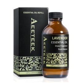 Aeeteek Aeeteek 100ml Lavender Essential Oil Refill for Waterless Diffuser & Reed Diffuser Set, 3.4Fl Oz Flower Aroma Oils for Scent Air Spray Machine, Long-Lasting Home Fragrance, Bathroom Air Freshener
