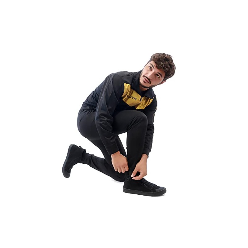 Givova Unisex Visa Luxury Pass, Black/Gold, L