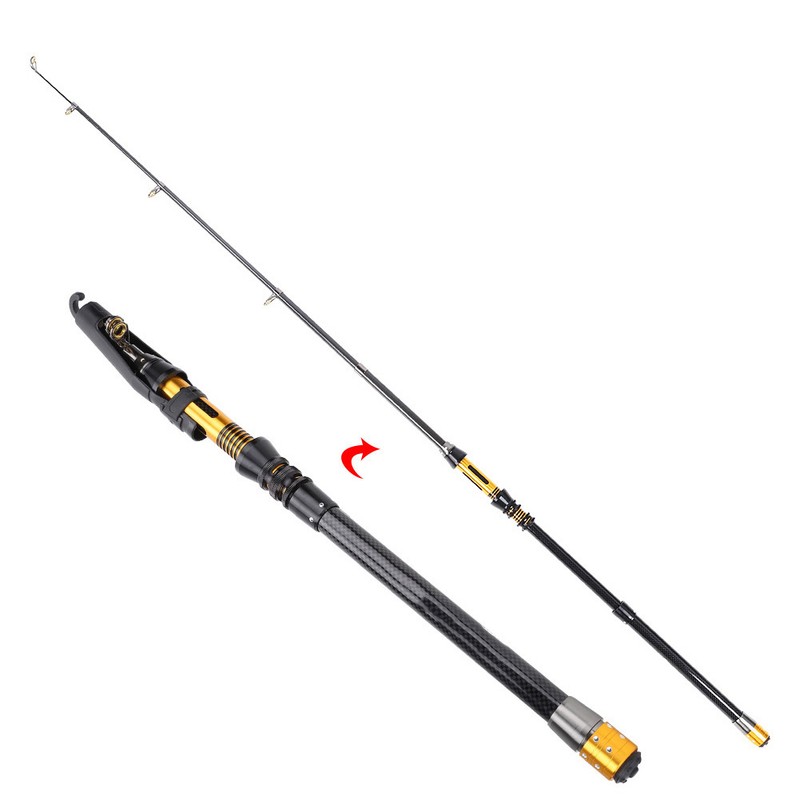 Mini Portable Ultralight Carbon Fiber Telescopic Fishing Rod Sea Fishing