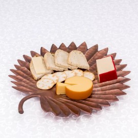 Old Dutch "Tribal" Aluminum Leaf Tray, Antique Copper