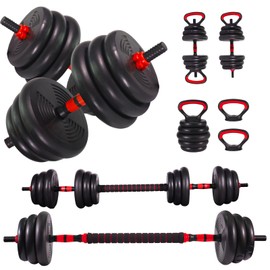 Webliew Adjustable Dumbbells set - 20/30/70/90 lbs Weights Dumbell Sets,10 lbs Dumbbells Set of 2,Adjustable Barebells Kettlebells Set,Weights for women at home,Home Fitness Kit