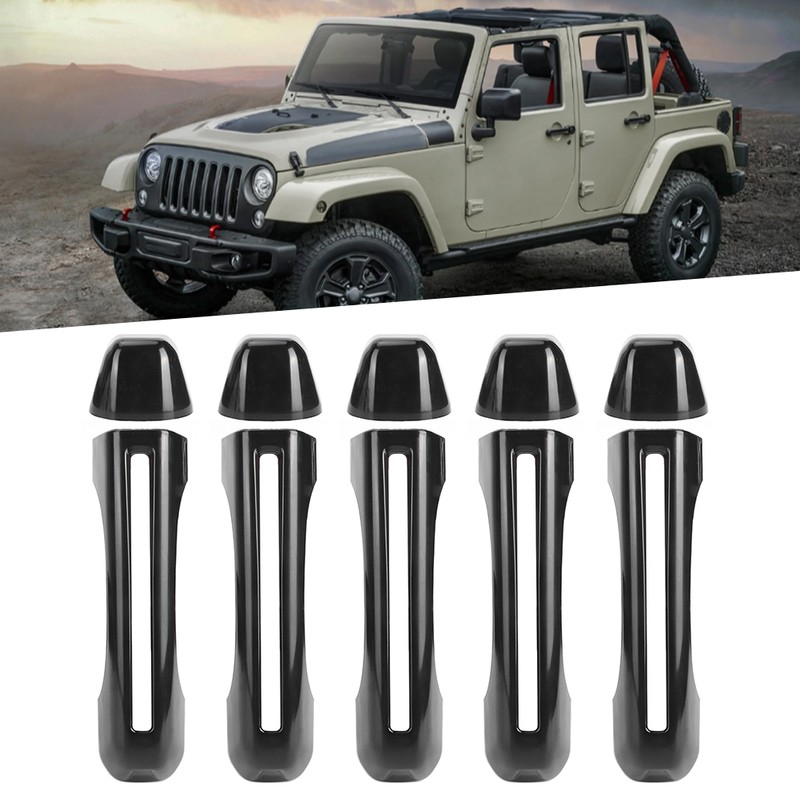 5pcs/set Car Door Handle Inserts Cover Kit Exterior Decoration Fit