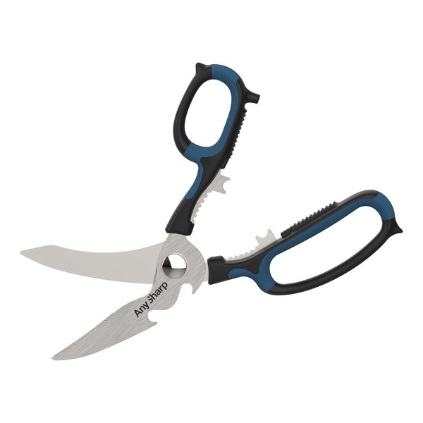 AnySharp 5-in-1 Smart Scissors - Cut Anything Multi-Purpose Kitchen and Garden Scissors - Black