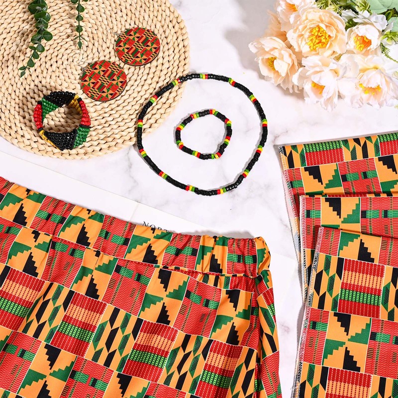 Kuscul 6 Pcs African Printed Outfits for Women with African