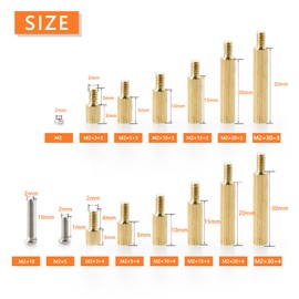 390pcs Round Knurl Brass Standoff M2 Assortment Kit