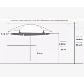 Macoll Sombrilla Playa Metalica Plegable Con Funda 3mts Diametro