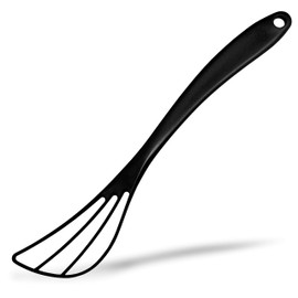 Seki Japan Flat Whisks for Cooking, Egg Utensils 9.9 inch Black PP Plastic Body, Cooking Blending Beating Stirring, Pancakes Muffins