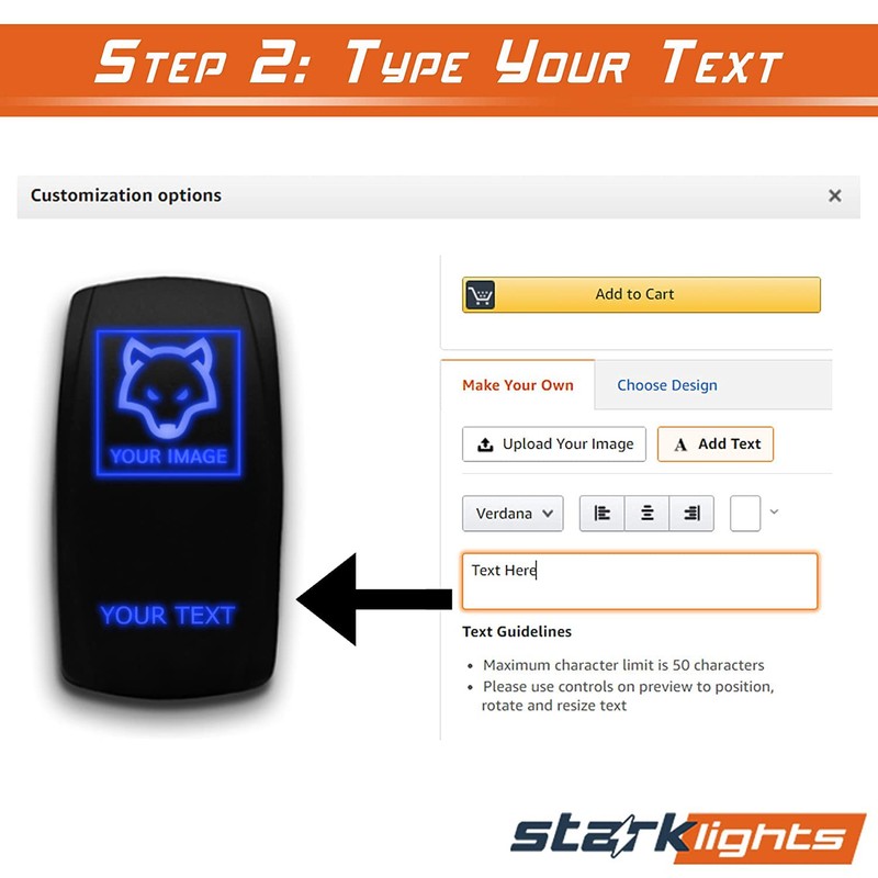 Custom Momentary Single Function DPST Switch - Stark 5-PIN Laser