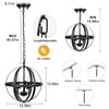 DLLT Vintage Pendant Hanging Light Fixtures, Flush Mount Ceiling Chandelier