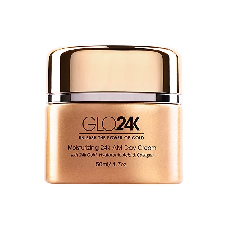 Glo24k Crema Día Hidratante Oro Antienvejecimiento Vitaminas Ácido Hialurónico Colágeno