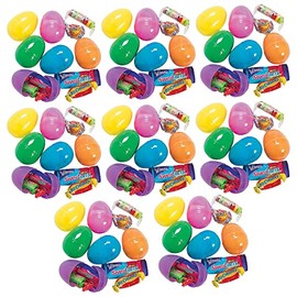 Fun Express, Bulk Candy Prefilled Easter Eggs, Bright Colors, Plastic, Stuffed with Candy, Easter Egg Hunt Supplies, 144 Pieces