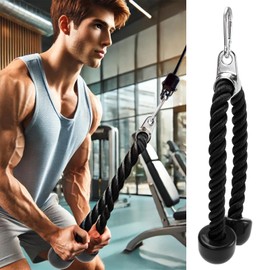 CINDALOG Tricep Rope Cable Attachment Pull Down Cable, 27 Inch Tricep Pull Down Rope for Cable Machine Attachment, LAT Pulldown Attachments and Cable Attachments for Gym
