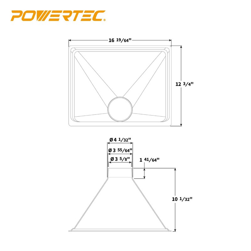 POWERTEC 70122 Big Gulp Dust Hood for Woodworking Dust Collection
