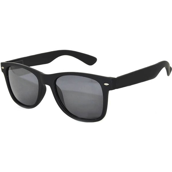 OWL Retro 80's Unisex Vintage Sunglasses Matte Black Frame Smoke
